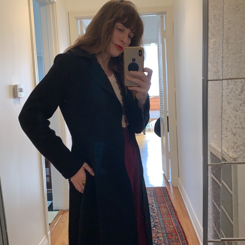 BARENA VENEZIA Black Wool Maxi Coat, IT 40 - Picture 7 of 13